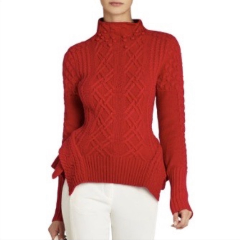 BCBG MaxAzria Red Maylin Cableknit Sweater